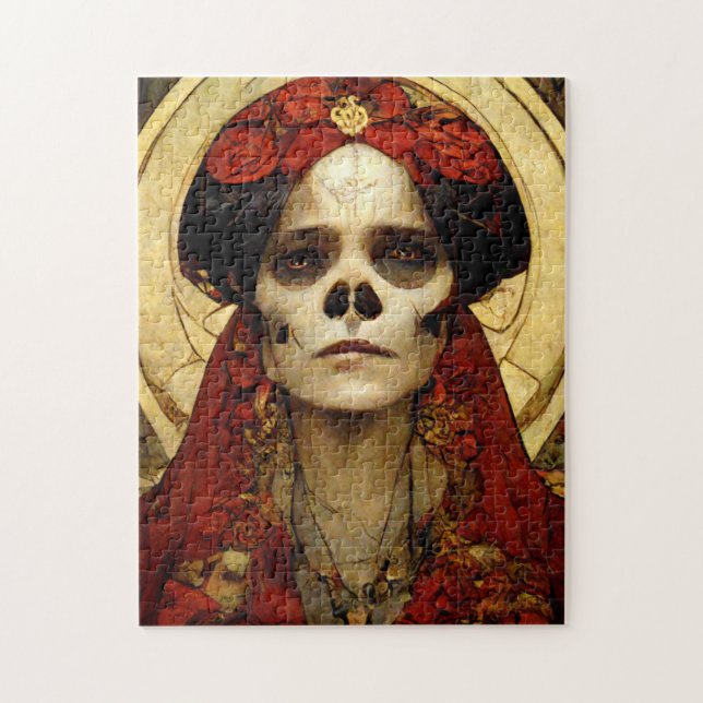 Puzzle Fantasía oscura Cráneo gótico Mujer 3 (Vertical)