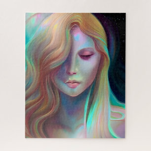 Puzzle Fantasía perlada Arte de IA Mujer etérea bonita