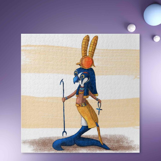 Puzzle Fantasía por la guerra del halcón egipcio de la si (Unique Egyptian Mermaid God of War Montu Jigsaw Puzzle)