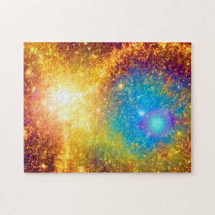 Puzzle Fantasía Purpurina dorado explota en el espacio ul