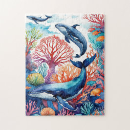 Puzzle Fantasia Tropical Ballenas en el Océano Marino