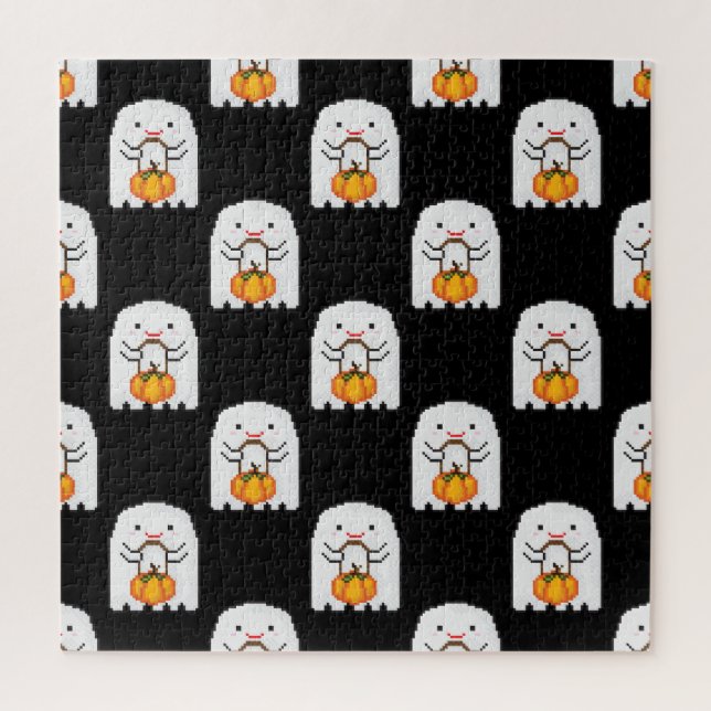 Puzzle Fantasma de arte píxeles: patrón de Halloween (Vertical)