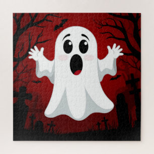 Puzzle Fantasma de Dibujos Animados Adorable en Halloween