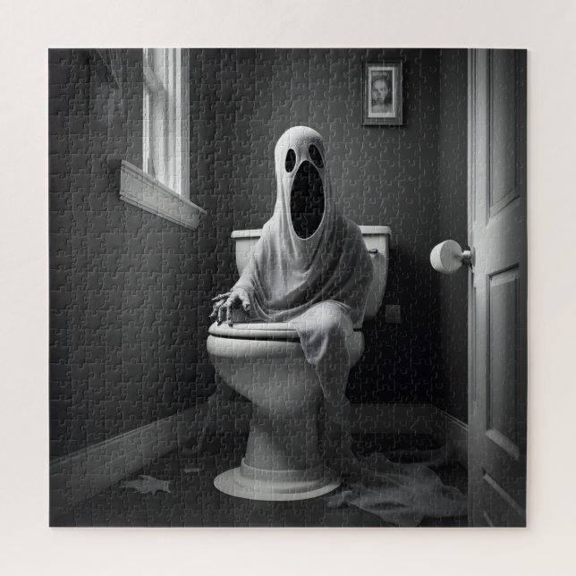 Puzzle Fantasma divertida sentada en el baño (Vertical)