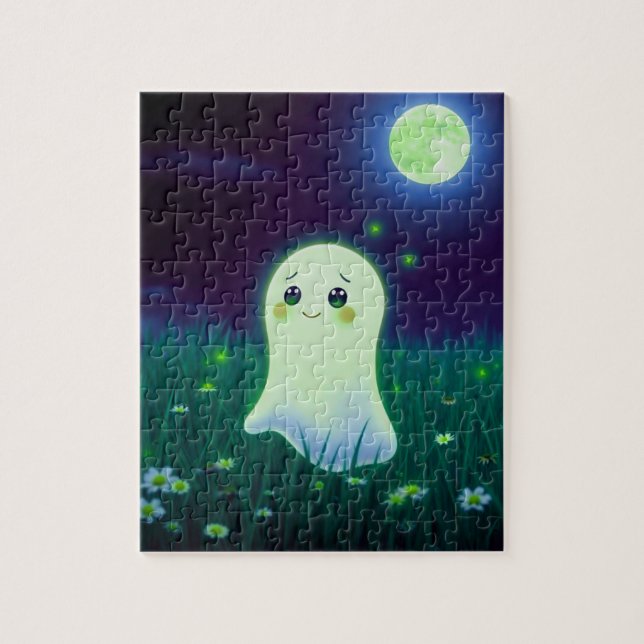 Puzzle Fantasma en campo por luna (Vertical)