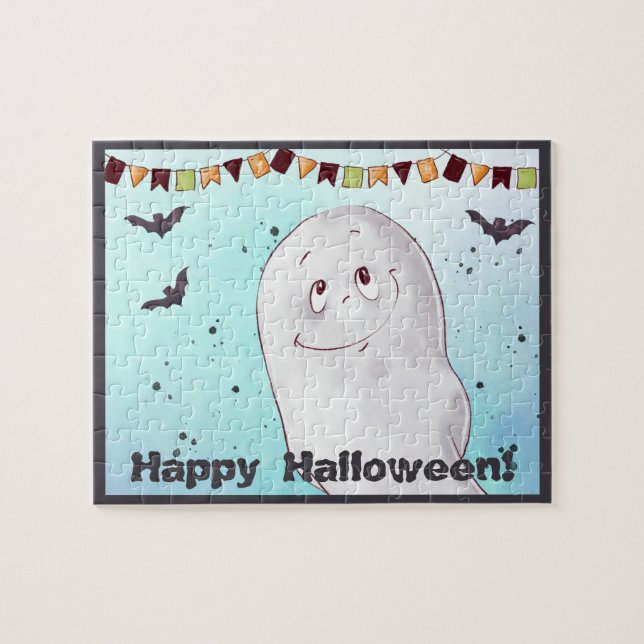 Puzzle Fantasma feliz Halloween (Horizontal)