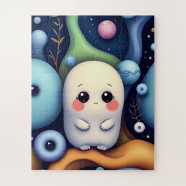 Puzzle Fantasma kawaii en un espacio soñado