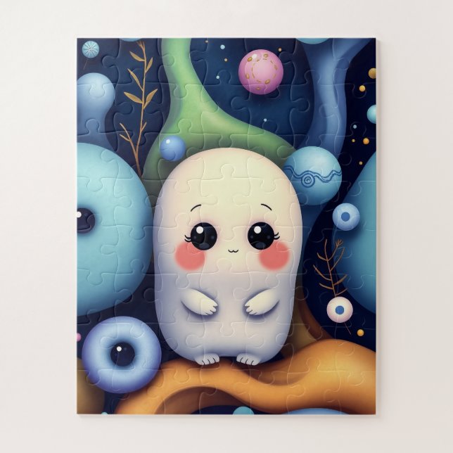 Puzzle Fantasma kawaii en un espacio soñado (Vertical)