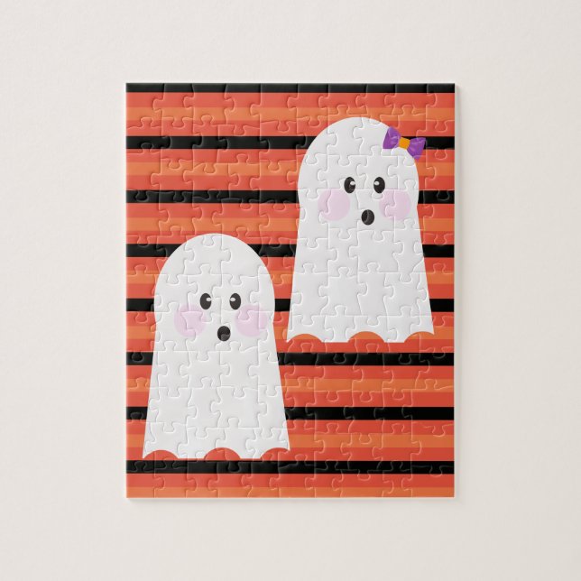Puzzle Fantasma lindo de Halloween moderno (Vertical)