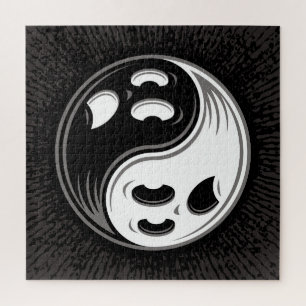 Puzzle Fantasma Yin Yang Negro y Blanco