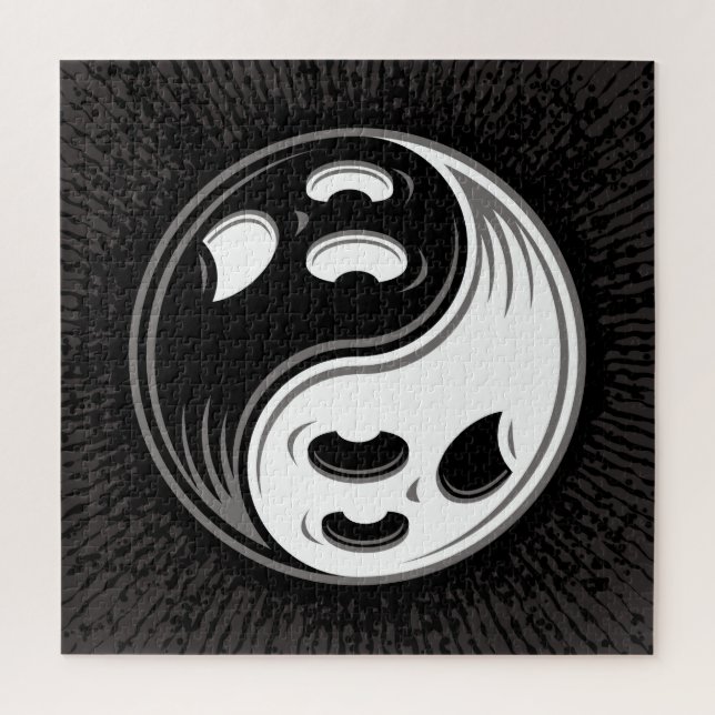 Puzzle Fantasma Yin Yang Negro y Blanco (Vertical)