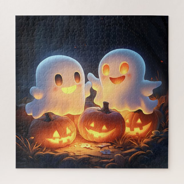 Puzzle Fantasmas brillantes de Personalizado de Halloween (Vertical)