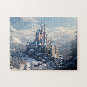 Puzzle Fantástico castillo digital en las montañas