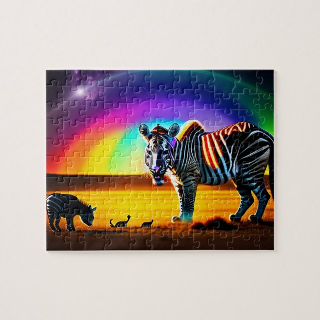 Puzzle Fantástico tigre de cebra animal (Horizontal)