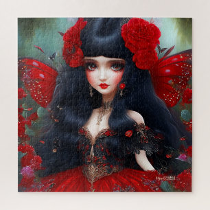 Puzzle Fantasy Cute Red Fairy Princess