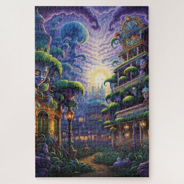 Puzzle Fantasy Mardi Gras Colors  (Vertical)