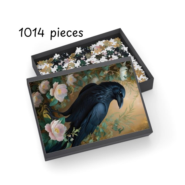 Puzzle Fantasy Raven & Bloom - Arte gótico encantado (Fantasy Raven & Bloom – Enchanted Gothic Art Jigsaw Puzzle)