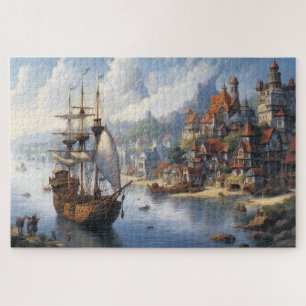 Puzzle Fantasy Village Costero y Barco