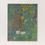 Puzzle Farm Garden Sunflowers by Gustav Klimt Painting<br><div class="desc">Imperial Austrian Painter Gustav Klimt's masterpiece : Farm Garden with Sunflowers</div>