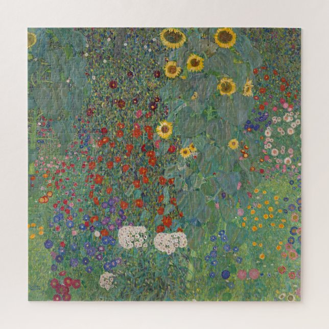 Puzzle Farm Garden Sunflowers, de Gustav Klimt Painting (Vertical)
