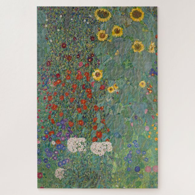 Puzzle Farm Garden Sunflowers, de Gustav Klimt Painting (Vertical)