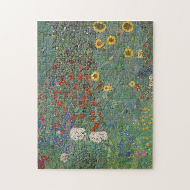 Puzzle Farm Garden Sunflowers, de Gustav Klimt Painting (Vertical)