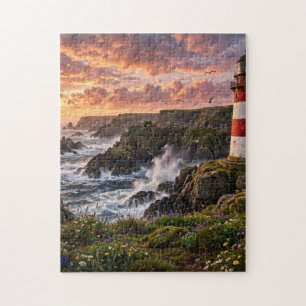 Puzzle Faro al atardecer