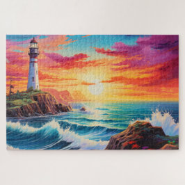 Puzzle 🌅 faro al atardecer