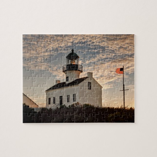 Puzzle Faro al atardecer, California (Horizontal)
