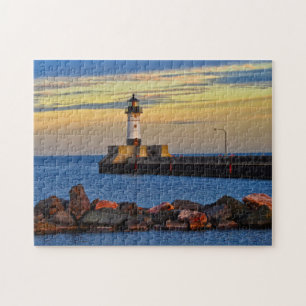 Puzzle Faro Atardecer Duluth Minnesota