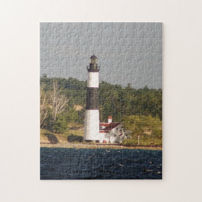 Puzzle Faro Big Sable Point con agua (Vertical)