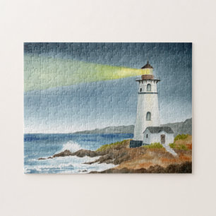 Puzzle Faro costero con haz de luz
