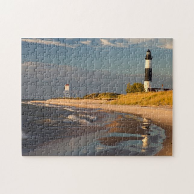 Puzzle Faro de Big Sable Point en el lago Michigan 2 (Horizontal)