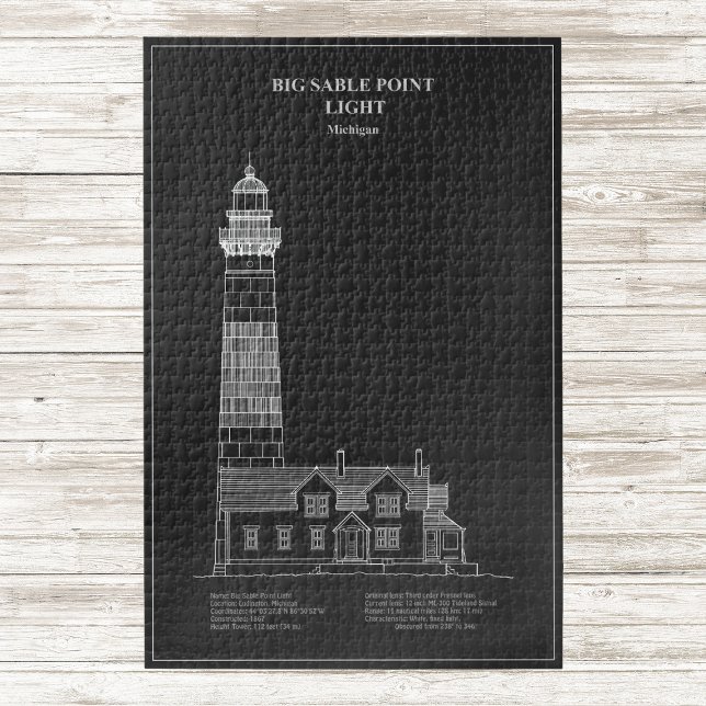 Puzzle Faro de Big Sable Point - Míchigan – PD (Big Sable Point Lighthouse - Michigan – PD. Jigsaw Puzzle)