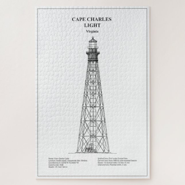Puzzle Faro de Cape Charles - Virginia - BD (Vertical)