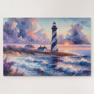 Puzzle Faro de Cape Hatteras al atardecer en la costa
