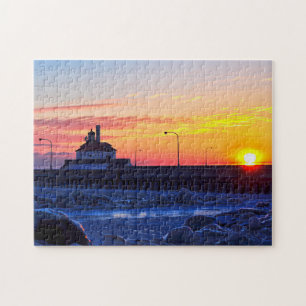 Puzzle Faro de Duluth Minnesota al amanecer