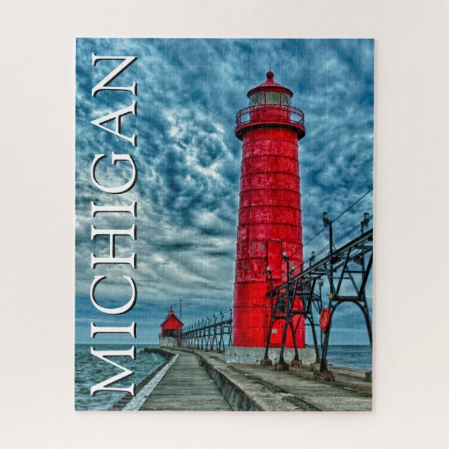 Puzzle Faro de Grand Haven | Michigan (Vertical)