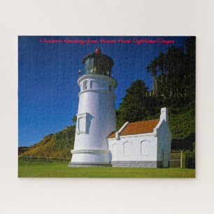 Puzzle Faro de Heceta Head Oregon. Saludos de Navidad