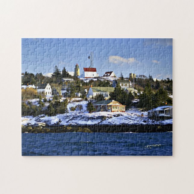 Puzzle Faro de la isla de Monhegan, Maine (Horizontal)