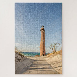 Puzzle Faro de Little Sable Point en el lago Michigan