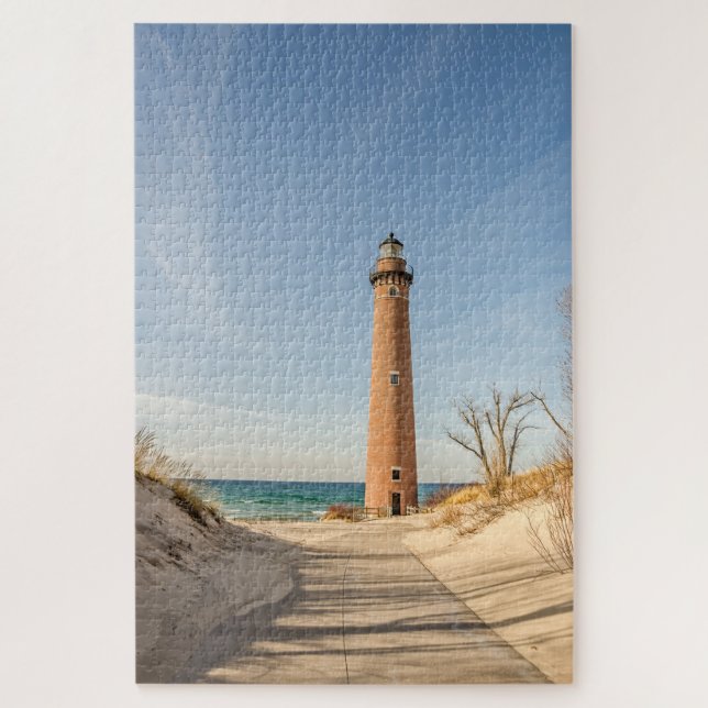 Puzzle Faro de Little Sable Point en el lago Michigan (Vertical)