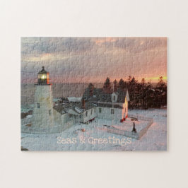 Puzzle Faro de los Navidades costeros de los mares y salu