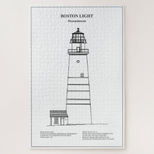 Puzzle Faro de luz de Boston - Massachusetts - BD