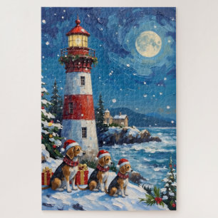 Puzzle Faro de Navidad para Beagle Fiesta
