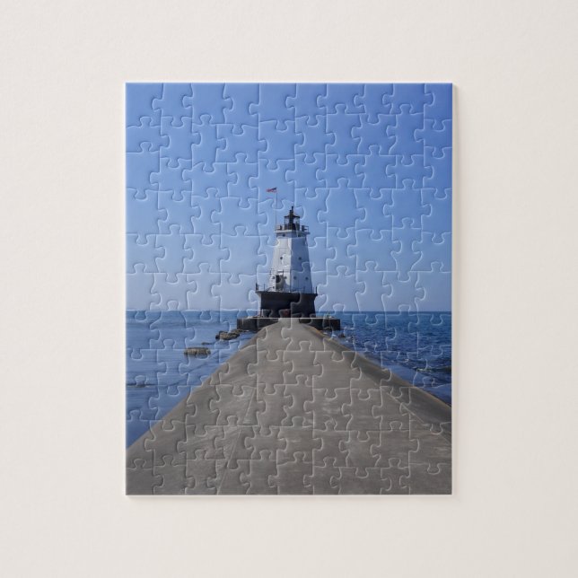 Puzzle Faro de North Pierhead, Ludington MI (Vertical)