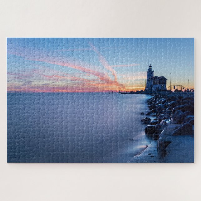 Puzzle Faro de Paard van Marken en una salida del sol (Horizontal)