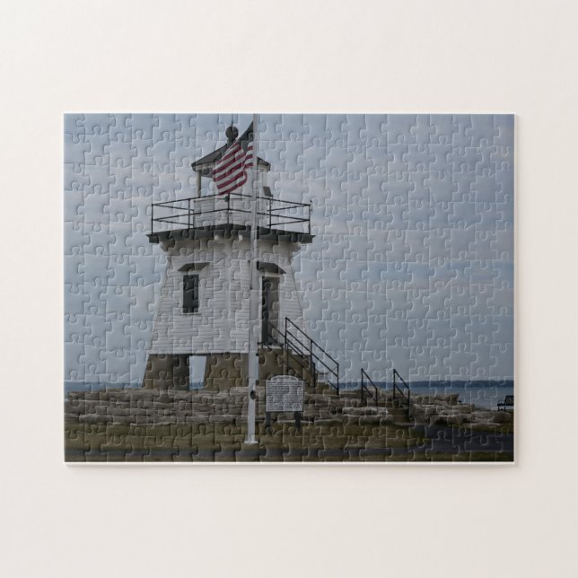 Puzzle Faro de Port Clinton creado como (Horizontal)