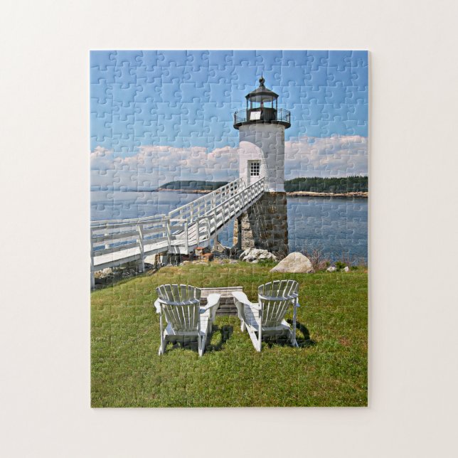 Puzzle Faro de Robinson Point, Isla Au Haut, Maine (Vertical)