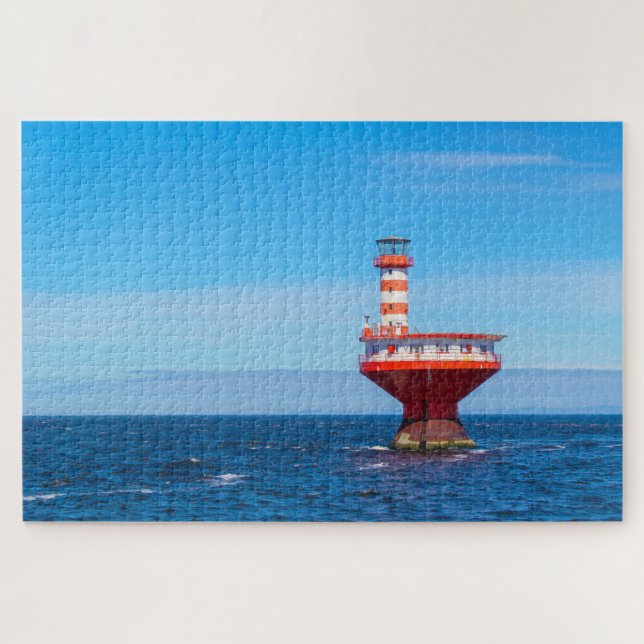 Puzzle Faro de Tadoussac escénico, Quebec, Canadá (Horizontal)